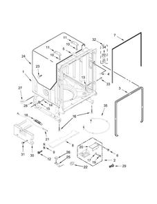 Tub And Frame Parts Diagram and Parts List for KDTM504EPA1  KitchenAid Dishwasher