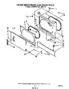 Dryer Front Panel And Door Diagram and Parts List for LT5004XTW1  Whirlpool Washer Dryer Combo