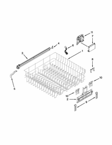Upper Rack And Track Parts Diagram and Parts List for 66513042K116  Kenmore Dishwasher