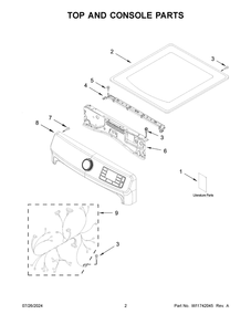 Part Location Diagram of W11754660 Whirlpool CONSOLE