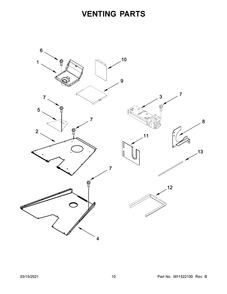 Venting Parts Diagram and Parts List for JGRP536HM01  Whirlpool Range