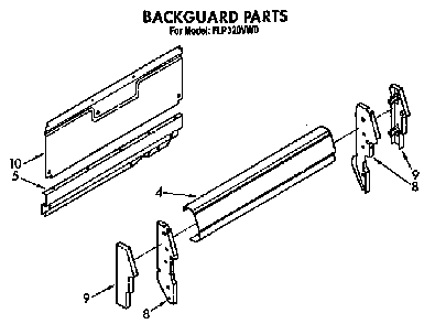 Backguard Diagram and Parts List for FGP320VN0  Roper Range