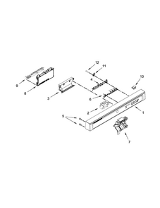 Control Panel And Latch Parts Diagram and Parts List for IUD7070DS3  Whirlpool Dishwasher