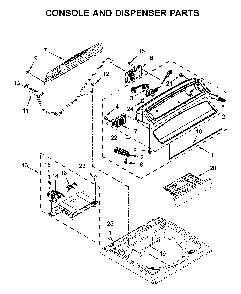 Console and dispenser parts Diagram and Parts List for WTW7500GC3  Whirlpool Washer