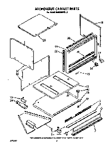Microwave Cabinet Diagram and Parts List for KEMI300WBL0  KitchenAid Microwave Oven Combo