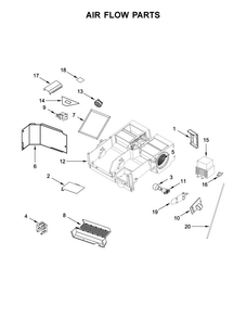 Air Flow Parts Diagram and Parts List for KMHS120EBS2  KitchenAid Microwave