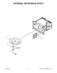 Internal Microwave Parts Diagram and Parts List for WOEC7030PZ00  Whirlpool Microwave Oven Combo