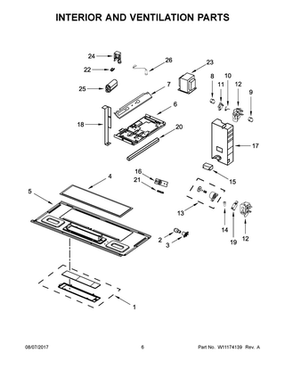 Interior And Ventilation Parts Diagram and Parts List for IMH172DS2  Whirlpool Microwave