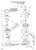 PUMP AND MOTOR Diagram and Parts List for DU935QWDB5  Whirlpool Dishwasher