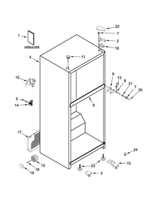 Cabinet Parts Diagram and Parts List for WRT108FZDT00  Whirlpool Refrigerator