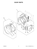 DOOR PARTS Diagram and Parts List for WGD94HEAW1  Whirlpool Dryer