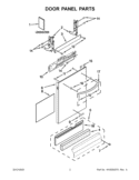 DOOR PANEL PARTS Diagram and Parts List for KUDS35FBWH1  KitchenAid Dishwasher