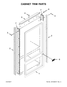 Cabinet Trim Parts Diagram and Parts List for KBBL206ESS01  KitchenAid Refrigerator