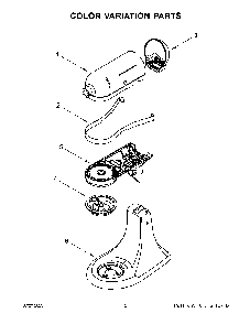 Color Variation Parts Diagram and Parts List for KSM154GBQ4GR5  KitchenAid Mixer