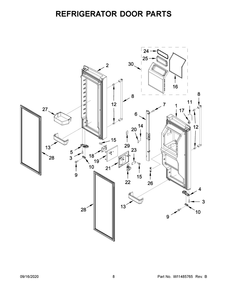 Refrigerator Door Parts Diagram and Parts List for KRFF507HBS02  Whirlpool Refrigerator