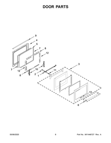 Door Parts Diagram and Parts List for KSGG700EBS2  Whirlpool Range