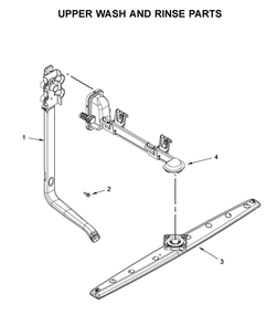 Upper Wash And Rinse Parts Diagram and Parts List for WDF331PAHW1  Whirlpool Dishwasher