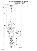 BRAKE AND DRIVE TUBE PARTS Diagram and Parts List for 7MLBR6103PQ1  Whirlpool Washer