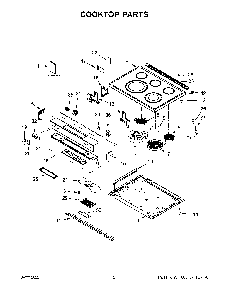 Cooktop Parts Diagram and Parts List for KSEB900ESS6  KitchenAid Range