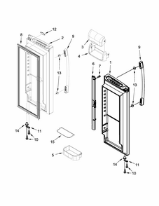 Refrigerator Door Parts Diagram and Parts List for 59679412411  Kenmore Refrigerator
