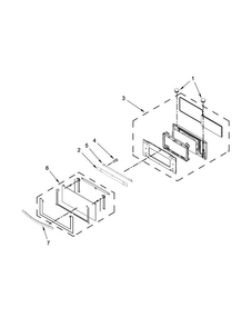 Microwave Door Parts Diagram and Parts List for WOC54EC0AW02  Whirlpool Microwave