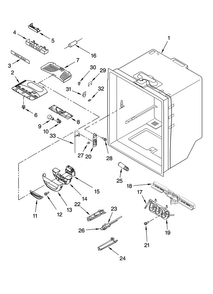 Refrigerator Liner Parts Diagram and Parts List for KBFS25ETBL11  KitchenAid Refrigerator