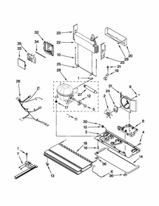 Unit Parts Diagram and Parts List for 59679322011  Kenmore Refrigerator