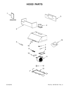 Hood Parts Diagram and Parts List for KVUB600DSS1  KitchenAid Range Hood