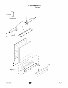 Door And Panel Parts Diagram and Parts List for 66513023K112  Kenmore Dishwasher