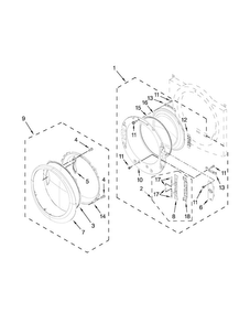Door Parts Diagram and Parts List for WED95HEDW0  Whirlpool Dryer