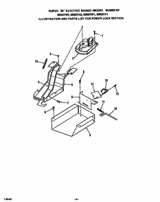 Power Lock Diagram and Parts List for S9507*0  Roper Range