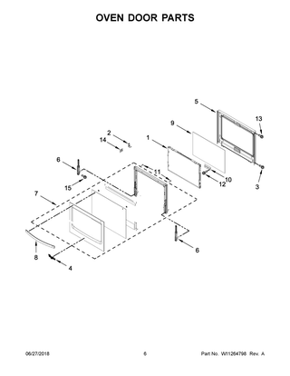 Oven Door Parts Diagram and Parts List for WOS51EC0HB01  Whirlpool Wall Oven