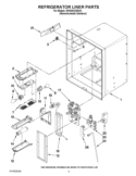 REFRIGERATOR LINER PARTS Diagram and Parts List for KFIS25XVMS10  KitchenAid Refrigerator