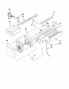 Icemaker Parts Diagram and Parts List for 59672003014  Kenmore Refrigerator