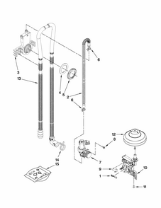 Fill, Drain And Overfill Parts Diagram and Parts List for 66513023K113  Kenmore Dishwasher