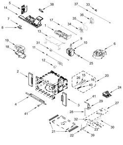 Cabinet And Stirrer Parts Diagram and Parts List for JOECC530RL00  Whirlpool Microwave Oven Combo