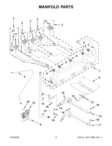 Manifold Parts Diagram and Parts List for KFGG500EBS8  KitchenAid Range
