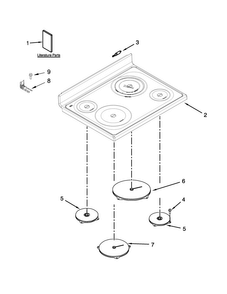 Cooktop Parts Diagram and Parts List for KIRS608BSS1  KitchenAid Range