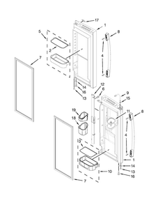 Refrigerator Door Parts Diagram and Parts List for GI0FSAXVY012  Whirlpool Refrigerator