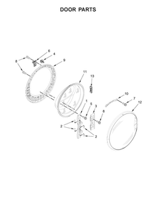 Door Parts Diagram and Parts List for WFW85HEFW1  Whirlpool Washer
