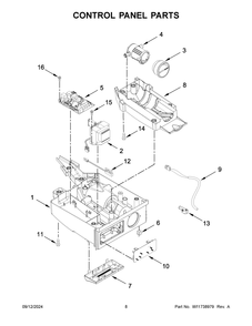 05 - Control Panel Parts Diagram and Parts List for WUI75X15HZ02  Whirlpool Ice Maker