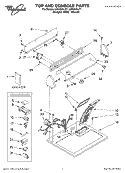 TOP AND CONSOLE, LITERATURE Diagram and Parts List for LGV4634JT1  Whirlpool Dryer