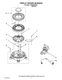 TRIPLE CROWN BURNER Diagram and Parts List for YKDRS807SS04  KitchenAid Range