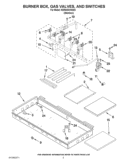 BURNER BOX, GAS VALVES, AND SWITCHES Diagram and Parts List for KDRS483VSS03  KitchenAid Range