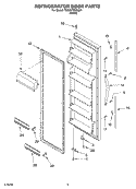 REFRIGERATOR DOOR Diagram and Parts List for 7ED0GTQXKQ01  Whirlpool Refrigerator