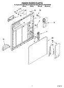 INNER DOOR PARTS Diagram and Parts List for DU943PWKS0  Whirlpool Dishwasher