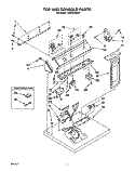 TOP AND CONSOLE, LIT/OPTIONAL Diagram and Parts List for LG5761XSW1  Whirlpool Dryer