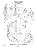 BULKHEAD Diagram and Parts List for LG6099XTW0  Whirlpool Dryer