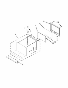 Oven Door Parts Diagram and Parts List for IBS300DS01  Whirlpool Wall Oven