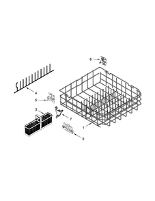 Lower Rack Parts Diagram and Parts List for KUDE70FXPA6  KitchenAid Dishwasher